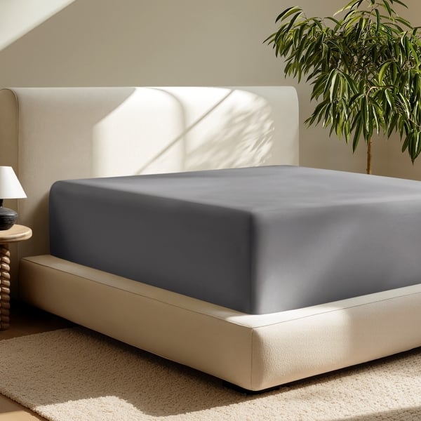slide 2 of 8, Bare Home 1800 Ultra-Soft 24 Inch Extra Deep Pocket Fitted Sheet California King - Grey
