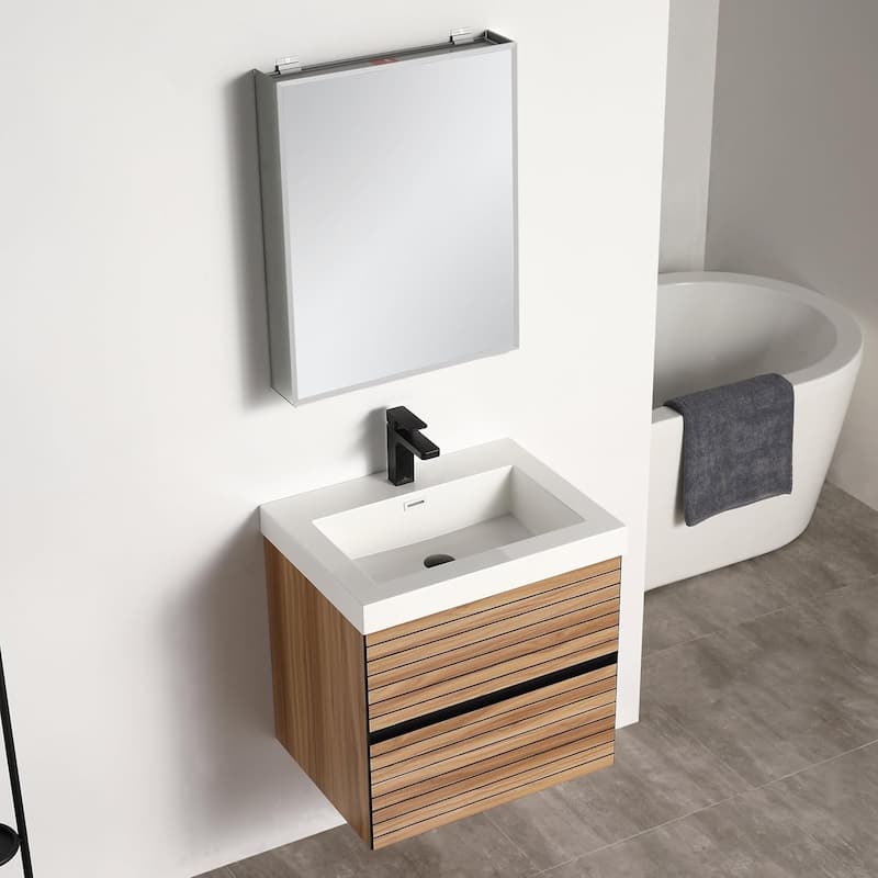 Blossom Annecy 24-Inch Floating Bathroom Vanity with Acrylic Sink