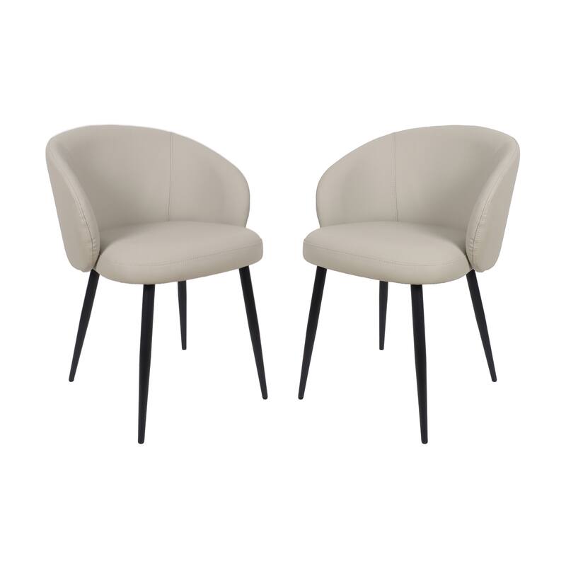 Manhattan Comfort Looma Vegan Leather Metal Side Chair - Set of 2