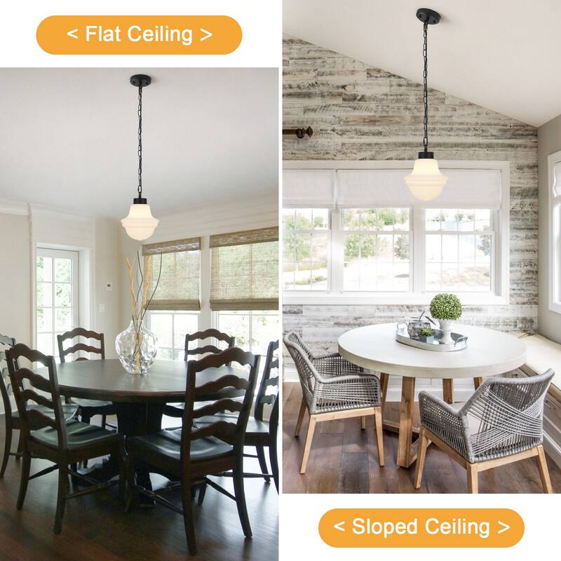 1-Light Pendant Light with Glass Shade