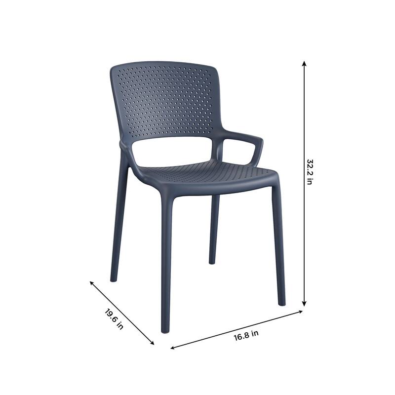 COSCO Outdoor/Indoor Stacking Resin Dining Chair, Set of 2