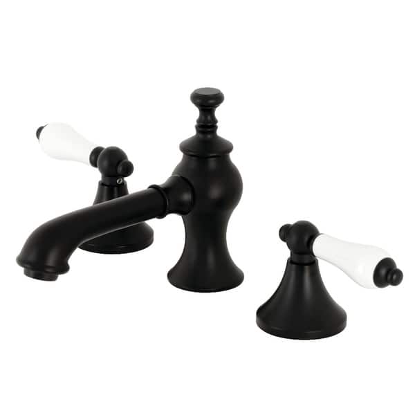 slide 2 of 7, Vintage 8 in. Widespread Bathroom Faucet Matte Black
