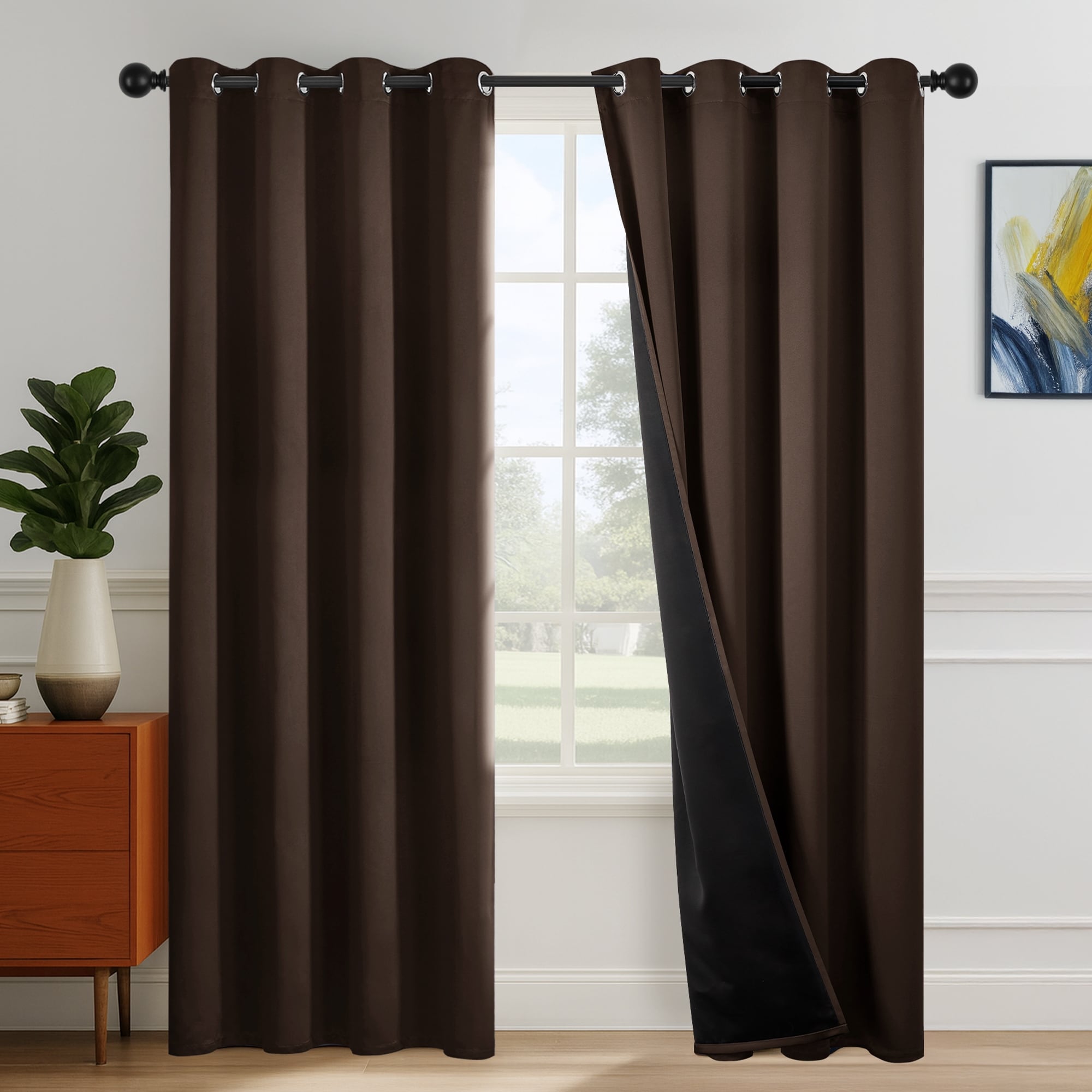 Deconovo Full Blackout Bedroom Curtain Drapes (2 Panels)