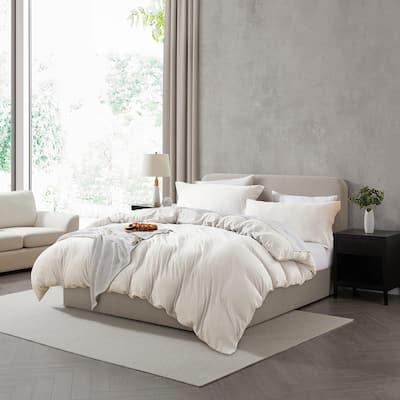 Nestl Premium Ultra Soft Pre-washed Duvet Cover Set with Zipper Closure and Corner Ties
