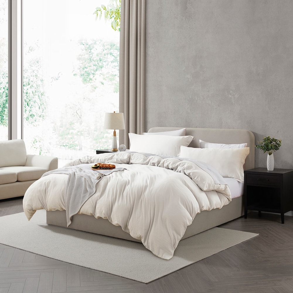 Nestl Premium Ultra Soft Pre-washed Duvet Cover Set with Zipper Closure and Corner Ties