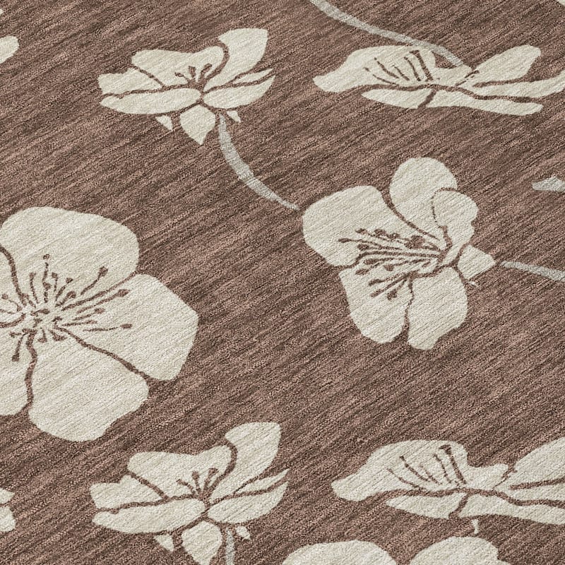 HomeRoots Floral Transitional Rectangle Outdoor Rug
