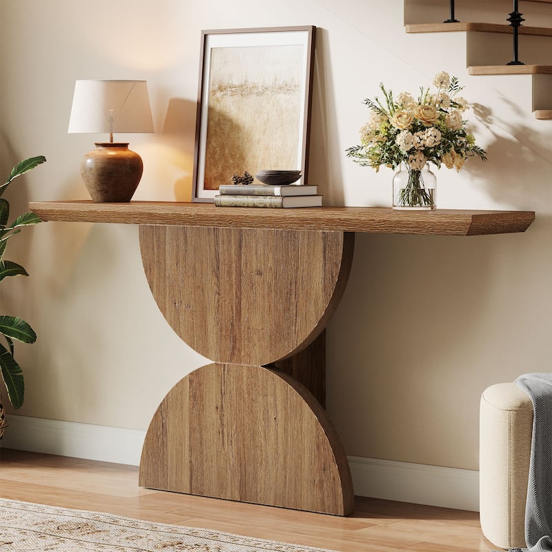 Narrow Entryway Table with Unique Sturdy Base