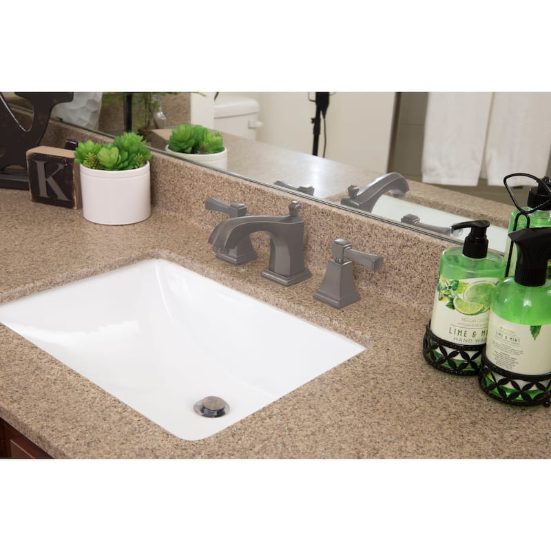 Design House Double Handle Widespread Bathroom Faucet with Metal Lever