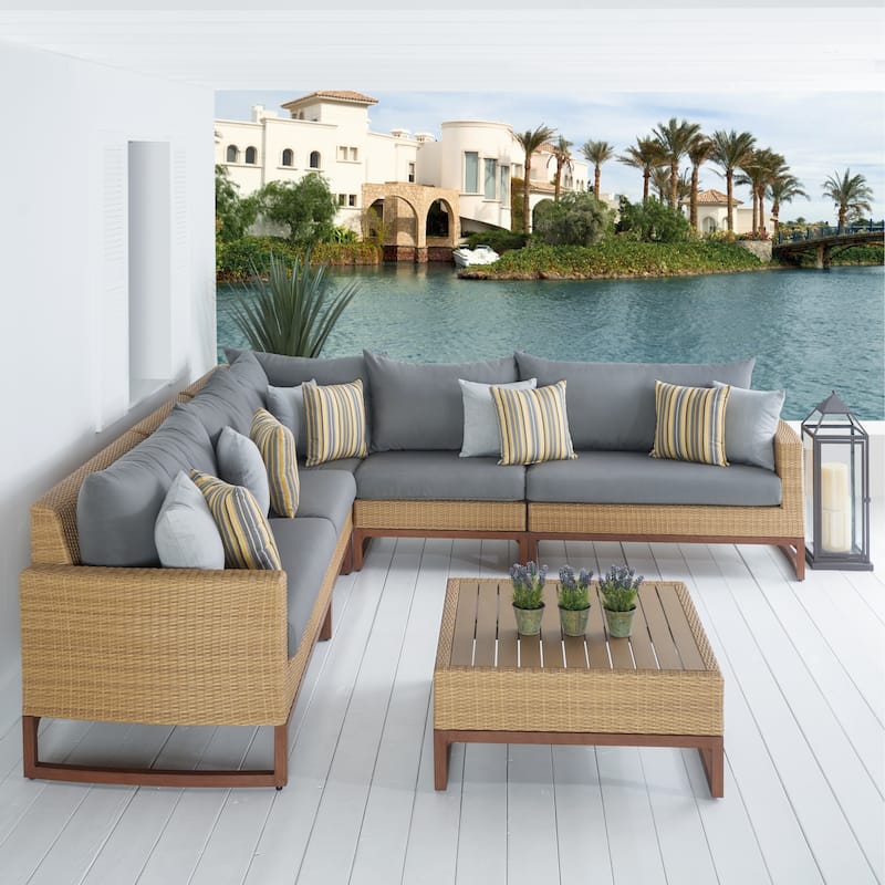 Mili 6 Piece Sunbrella Outdoor Patio Sectional and Table