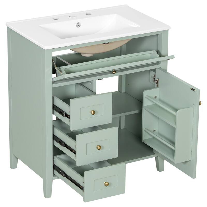 GDFStudio - Oliver Harrington Modern Freestanding Bathroom Vanity with Efficient Storage