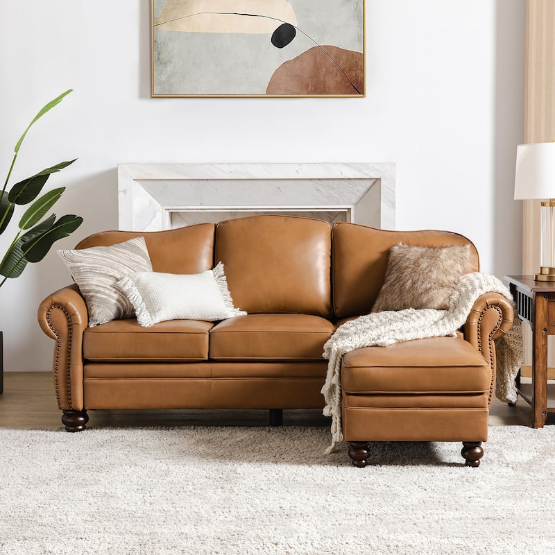 Irene Contemporary Genuine Leather Water Resistant Ottoman by HULALA HOME