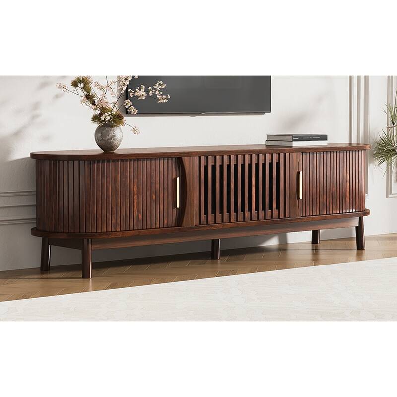 Charming Wood TV Stand with Storage and Stylish Finish for Living Room