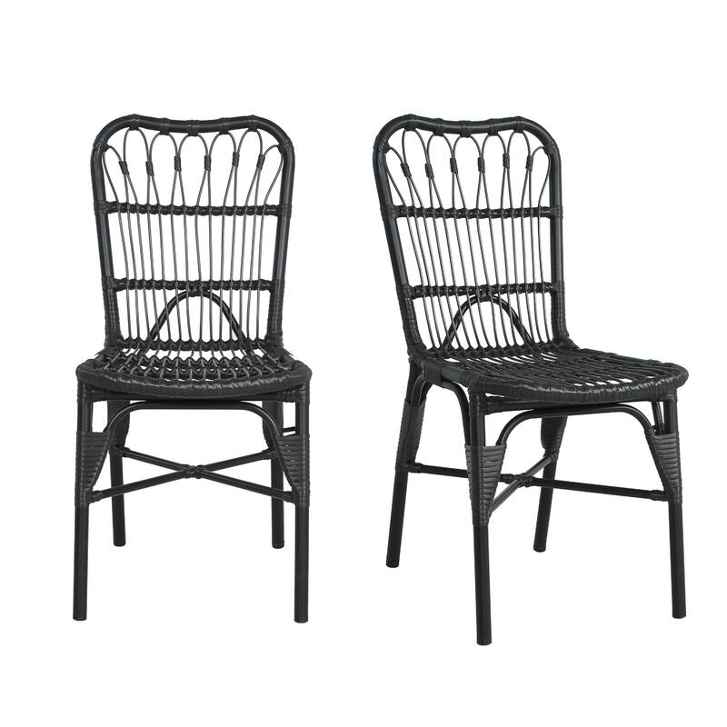 Outdoor Pe Wicker Patio Dining Chairs Set Of 2 (Excluding the table)