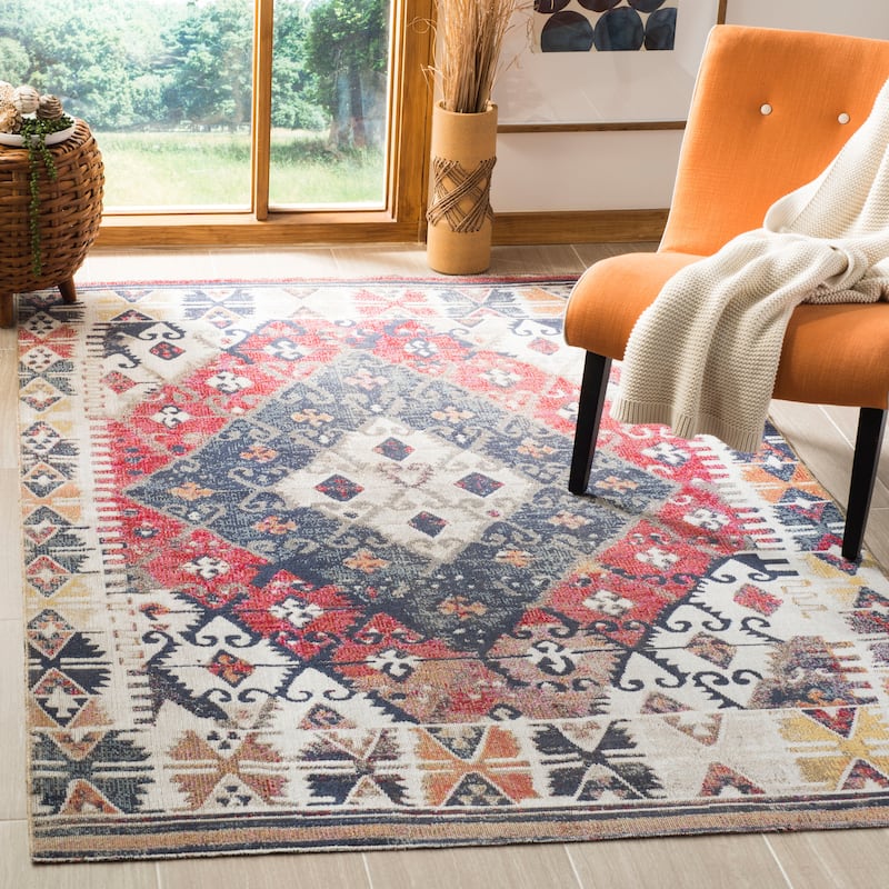 SAFAVIEH Montage Padelea Boho Indoor/ Outdoor Waterproof Patio Backyard Rug - 6' x 9' - Rust/Multi
