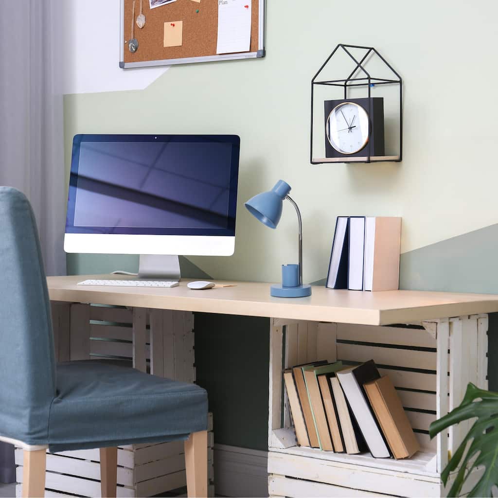 Gooseneck Desk Lamp with Adjustment Shade - 16.25" - Blue