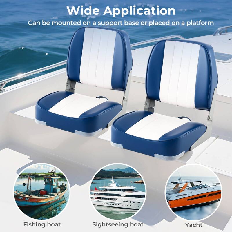 Costway 2-Pack Folding Boat Seats with Thick Sponge Padding Fixing - See Details
