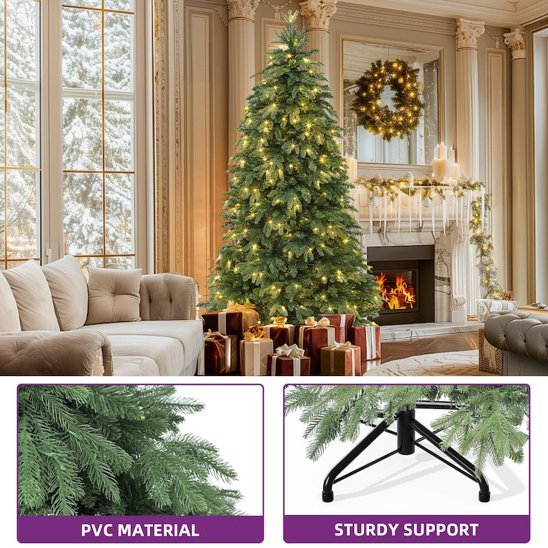 6.5ft Pre-Lit Artificial Spruce Christmas Tree with 350 Lights
