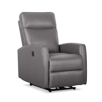 Serbia Grey Leather/Vinyl Power Recliner with USB Charger