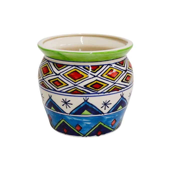 Home&Manor Ceramic Medium Planter Multicolor