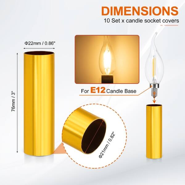 dimension image slide 97 of 102, Metal Chandelier Socket Sleeves Insulation Heat Shrinkable
