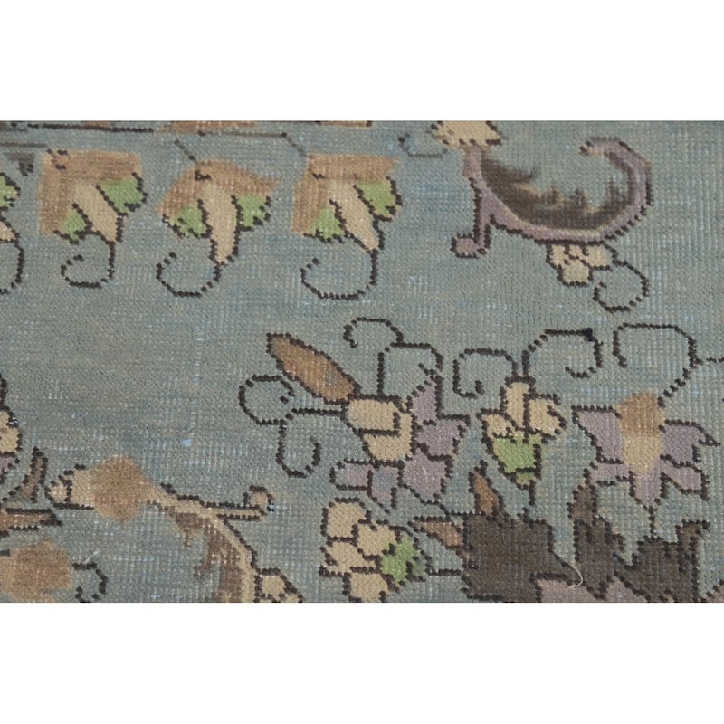 Light Blue Tabriz Persian Area Rug Handmade Bedroom Wool Carpet - 9'5"x 12'5"