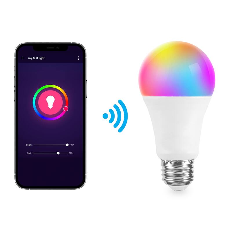 Smart A19 Dimmable Light Bulb - Dimmable Color Changing LED, Compatible with Smart Assistant, No Hub Required (SET of 2) - White