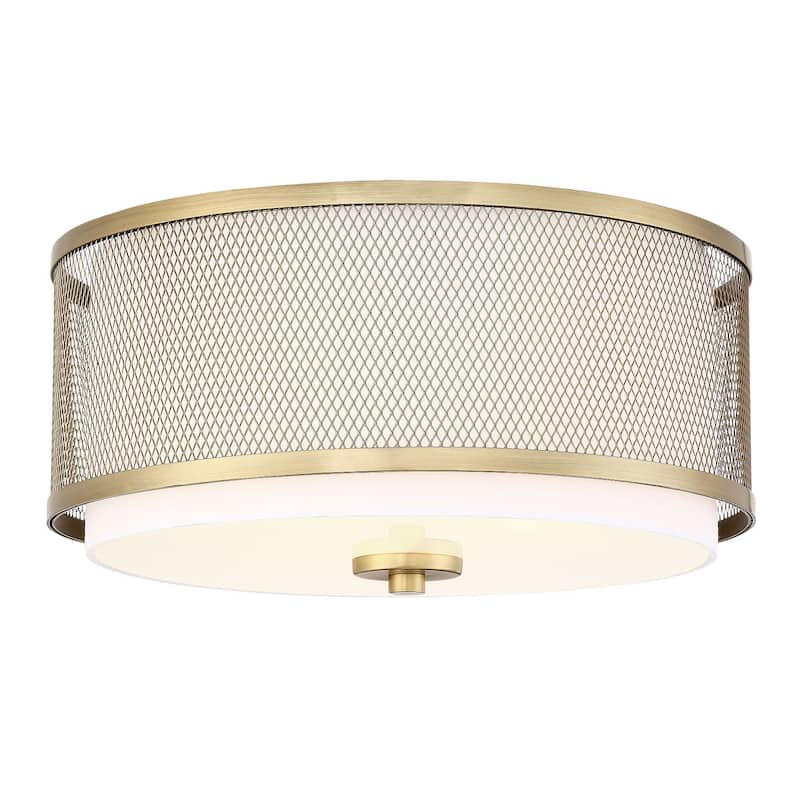 Meridian M60018 3 Light 15" Wide Flush Mount Drum Ceiling Fixture