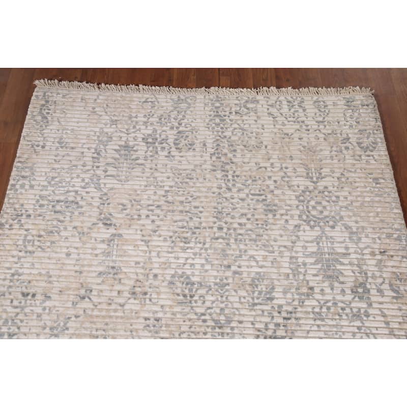 All-Over Abstract Oriental Accent Rug Handmade Wool Carpet - 3'11"x 5'8"