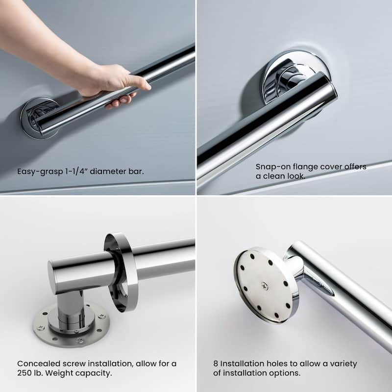 12-Inch Stainless Steel Bathroom Safety Grab Bar