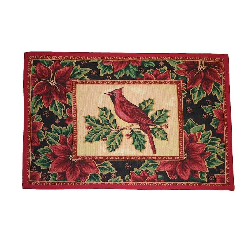 Violet Linen Decorative Christmas Tapestry Holiday Design- 19" X 27" Area Rug - 19" x 27"