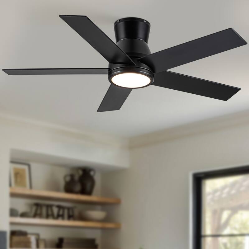 52" Brushed Nickel Lowe Profile Ceiling Fan with Light
