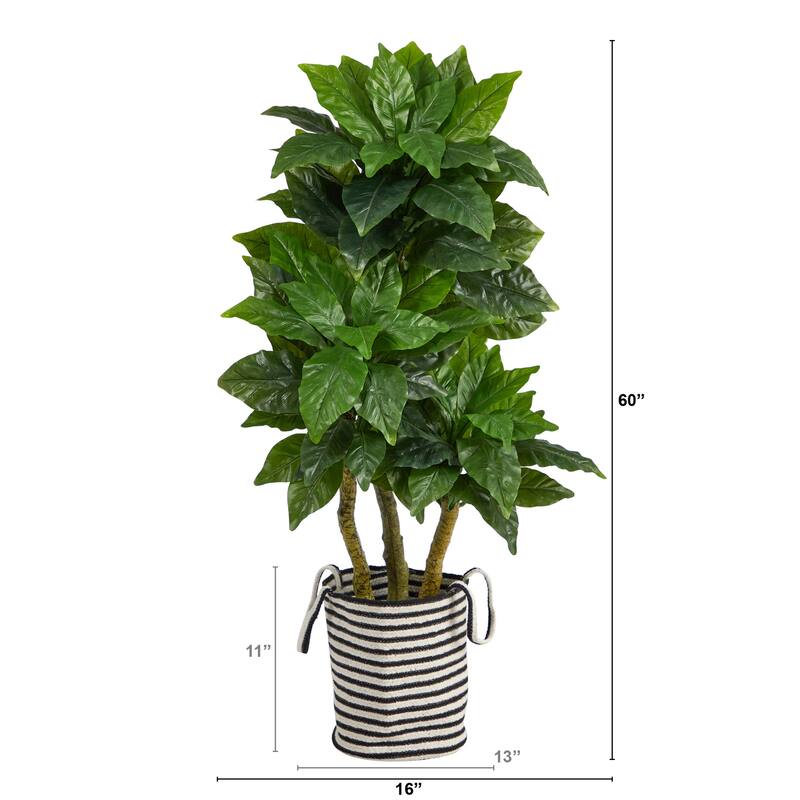 Artificial Bird Nest Tree 5ft Indoor Outdoor Decor - Jute Cotton Planter - Faux Fern Tree - Home Garden Accent