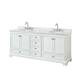 Option White / White Carrara Marble Top / Polished Chrome