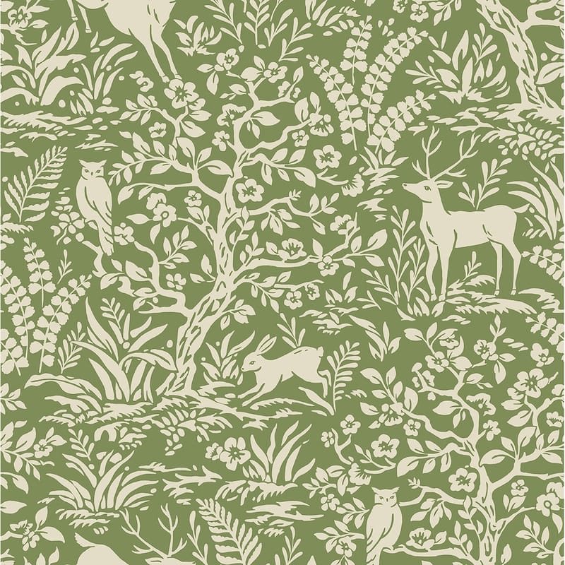 Daisy Bennett Designs Scandi Forest Premium Matte Non-Woven Peel and Stick Wallpaper - 20.5 in. W x 18 ft. L - Moss Green