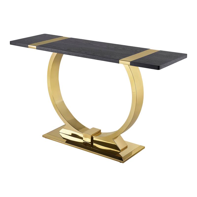 Furniture of America Carra Modern 3-Piece Stainless Steel O-Shaped Trestle Base Coffee Table Set