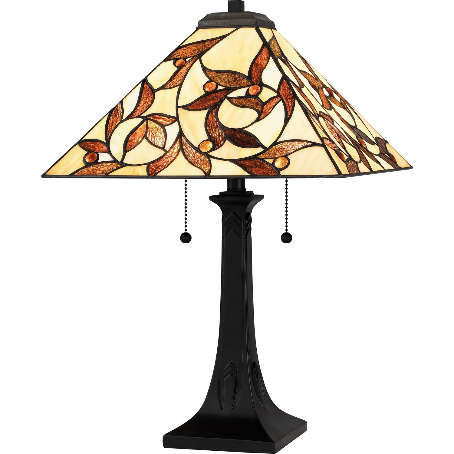 Matte Black Two Light Table Lamp from the Tiffany Collection