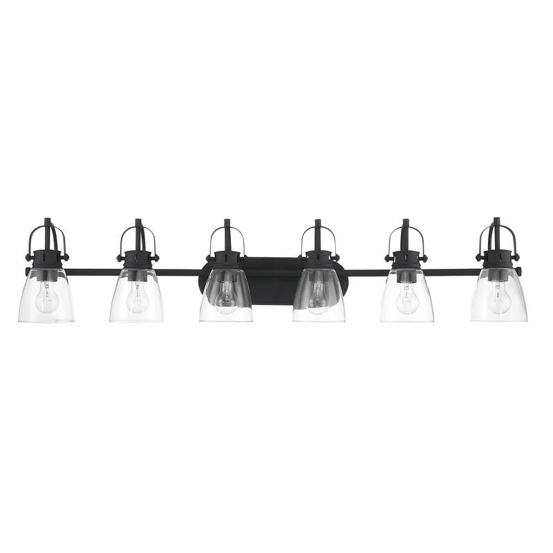Acroma 6-light Modern Industrial Nickel Bathroom Vanity Lights