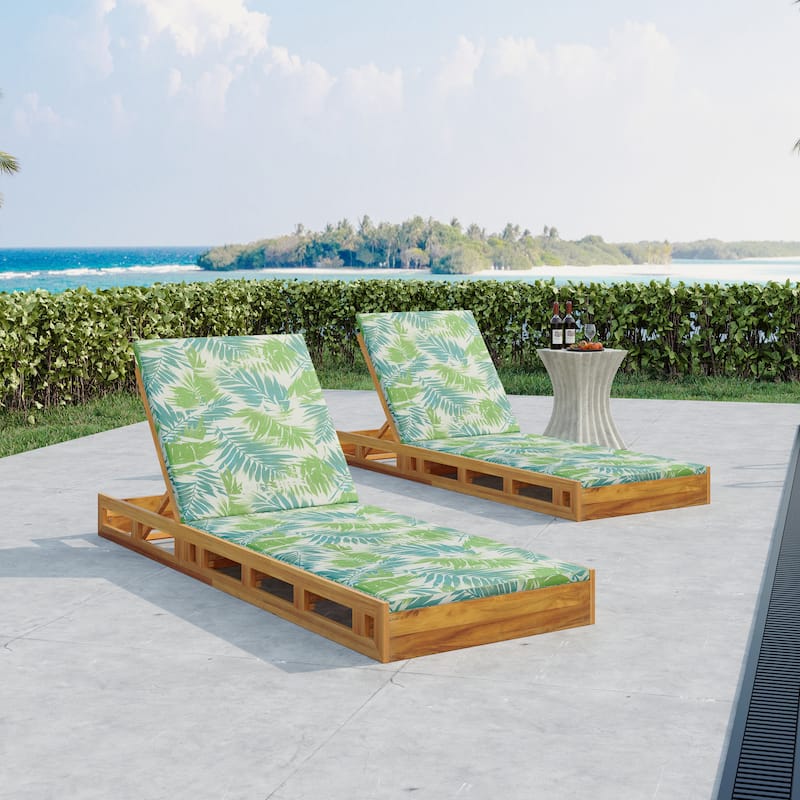 Outdoor Patio Chaise Lounge Chairs Adjustable Backrest Lounge Chairs with Water-repellent Cushions for Poolside Balcony Garden