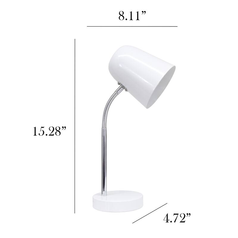Gooseneck Desk Lamp with Adjustment Shade - 15.25" - Off White