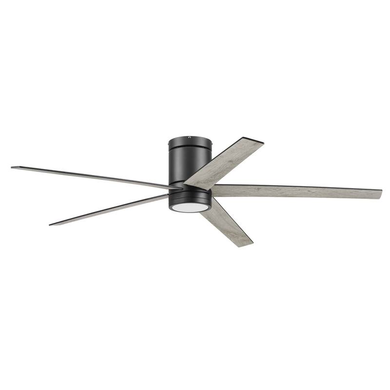 60" Honeywell Graceshire Matte Black Indoor Ceiling Fan with LED Light and Remote Control, 6-Speed BLDC Motor - Matte Black