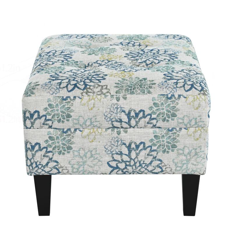 Versatile Ottoman with Cushioned Comfort and Stylish Birch Legs