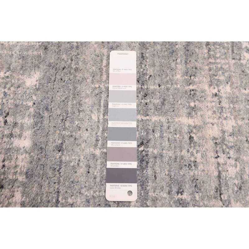 ECARPETGALLERY Hand Loomed Elysian Grey Wool Rug - 7'8 x 9'10