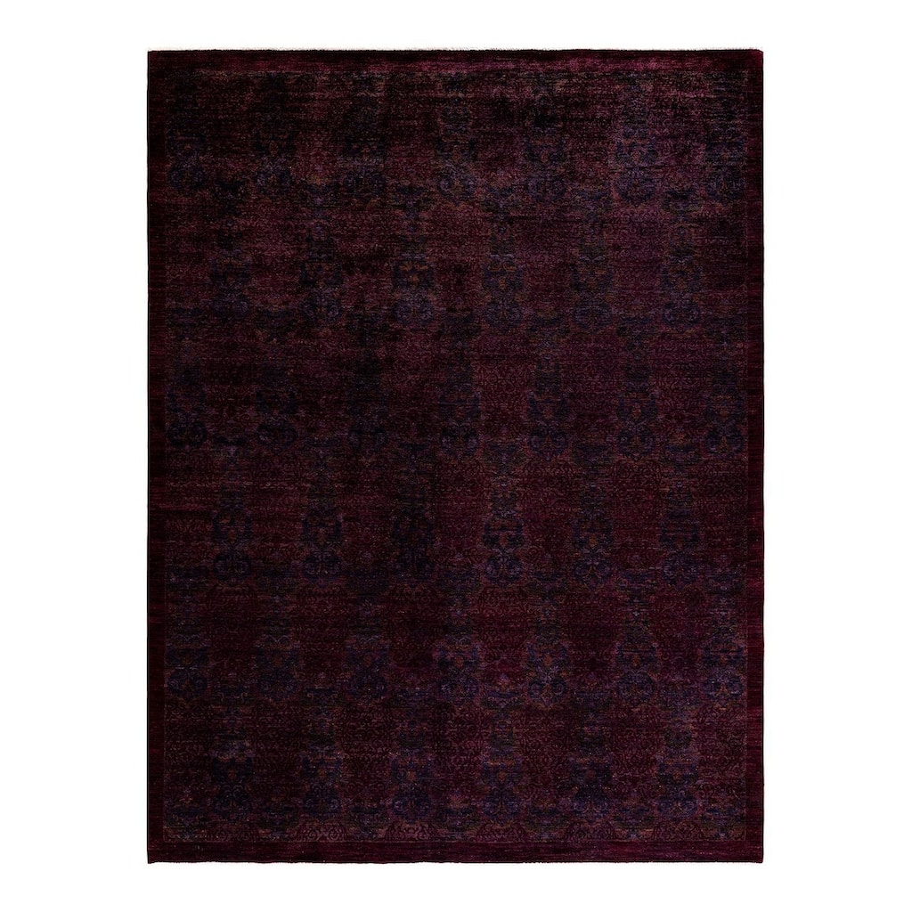 Overton Hand Knotted Wool Vintage Inspired Modern Contemporary Overdyed Red Area Rug - 9' 0" x 11' 10"