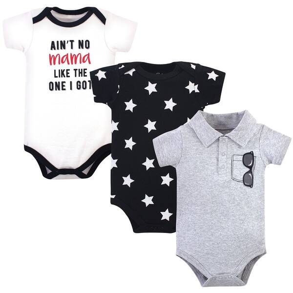 slide 1 of 1, Little Treasure Baby Boy Cotton Bodysuits 3pk, My Mama 0-3 Months - My Mama