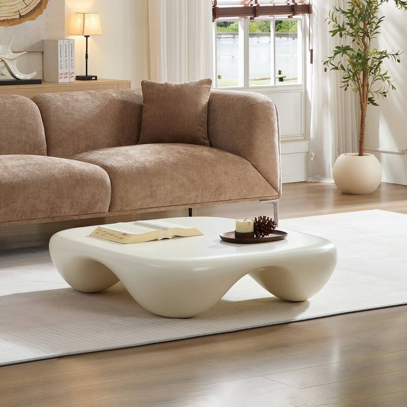 Modern Coffee Table Accent Table, Lightweight Center Table Sofa Side Table with Unique Geometric Design