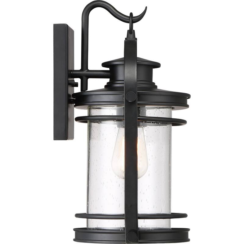Booker 1-Light Outdoor Wall Lantern in Mystic Black