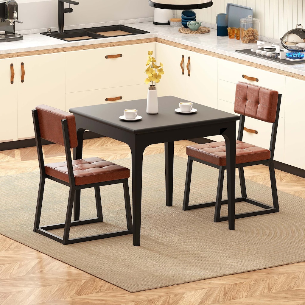 Moasis Modern PU Leather Upholstered Dining Chairs Set of 2/4