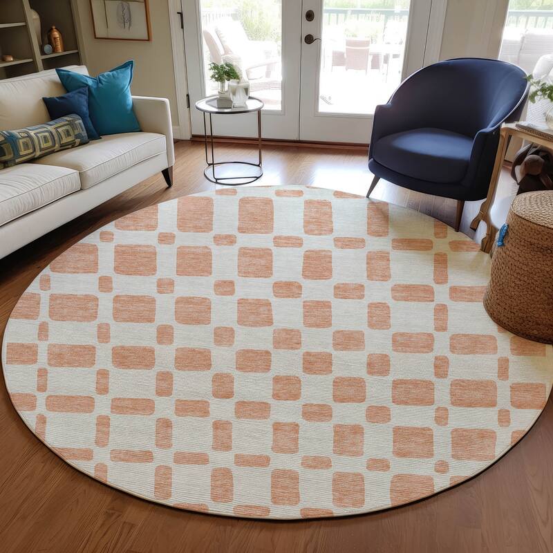 Machine Washable Indoor/ Outdoor Chantille Geo Contemporary Rug