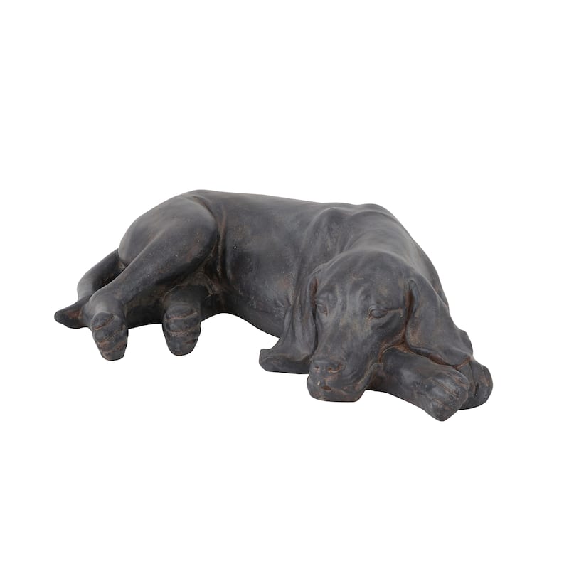 Magnesium Oxide Indoor Outdoor Dog Garden Sculpture - Grey or Dark Grey - 23 x 13 x 6