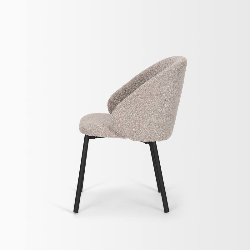 Shannon Dining Chair w/ Gray Fabric & Matte Black Metal